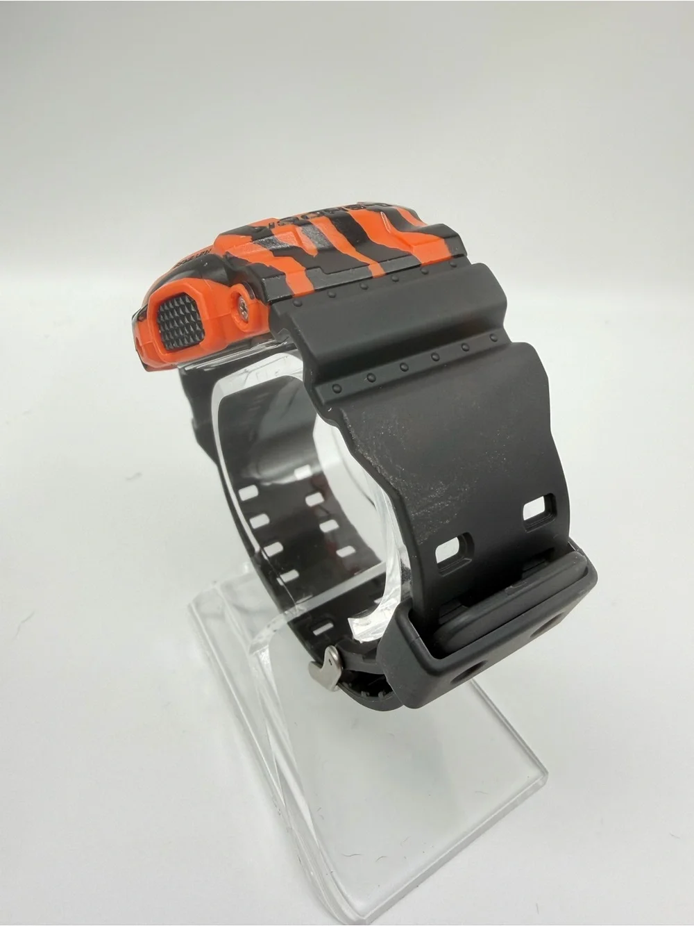 Custom Casio G-Shock GA-110 Orange Black Tiger Camo Art Watch 5146